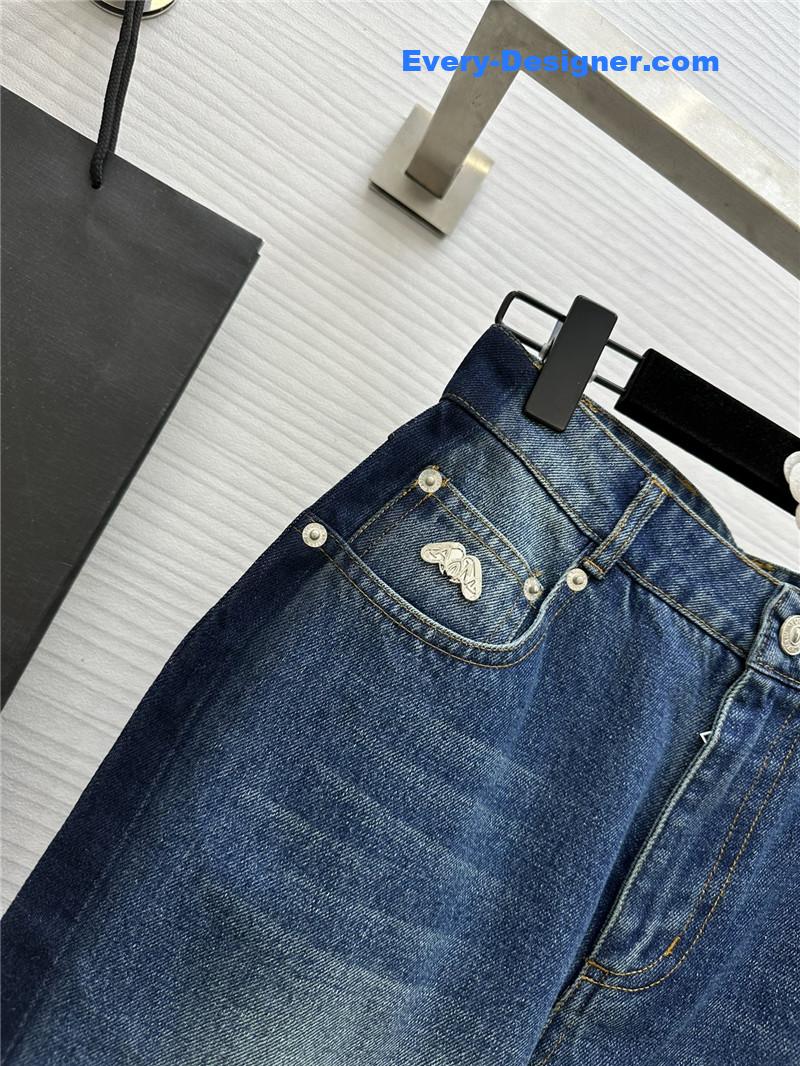 a1exa*der Mcqv*en cuff straight jeans replica clothes