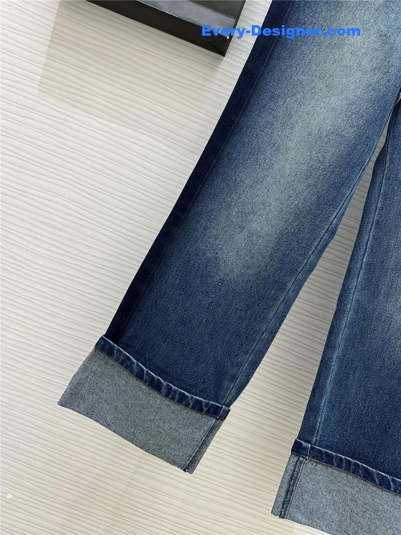 a1exa*der Mcqv*en cuff straight jeans replica clothes