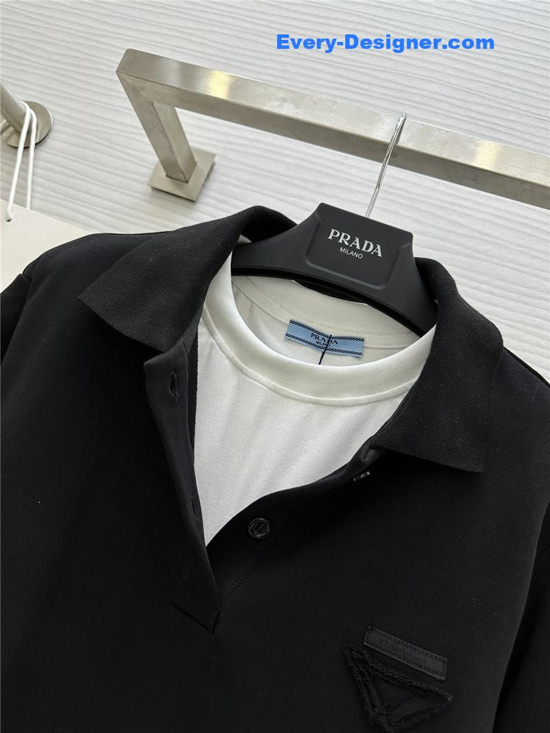 Pra*a polo long sleeve dress replica clothing sites