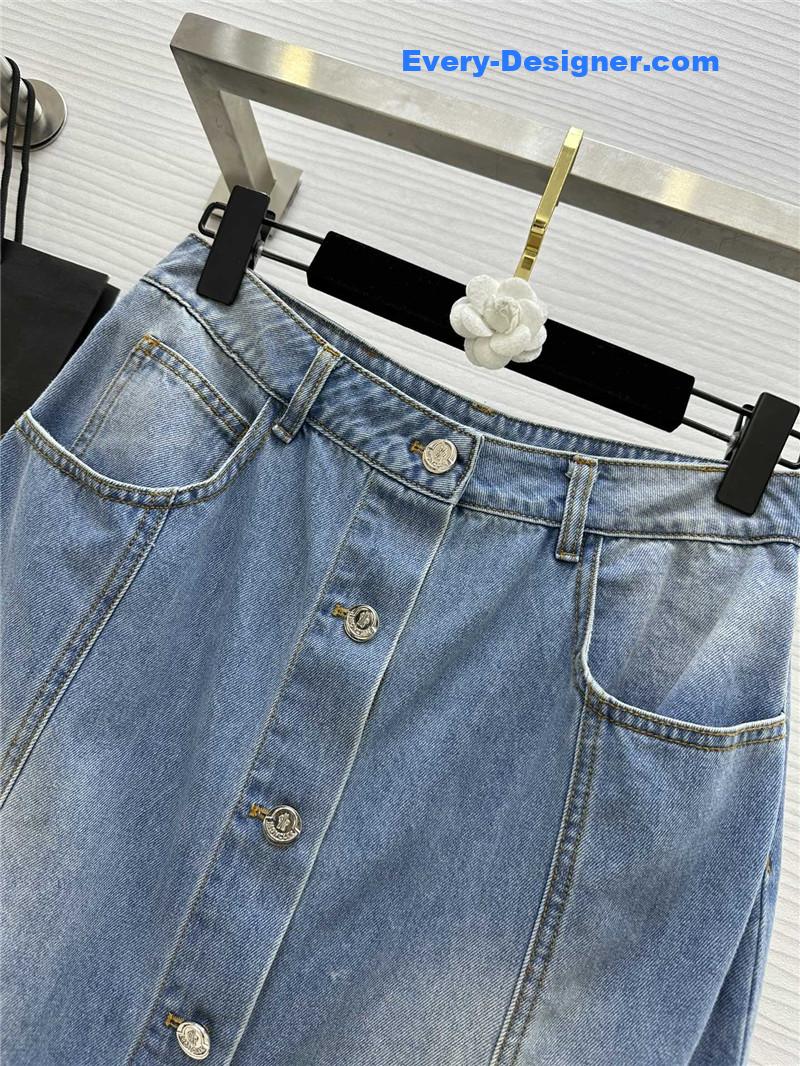 Moncler vintage buttoned denim midi skirt replica clothing