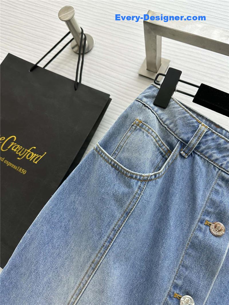 Moncler vintage buttoned denim midi skirt replica clothing