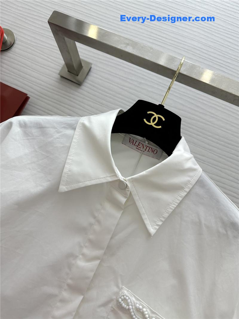 Va1e*ntin0 beaded short-sleeved shirt replica clothing sites