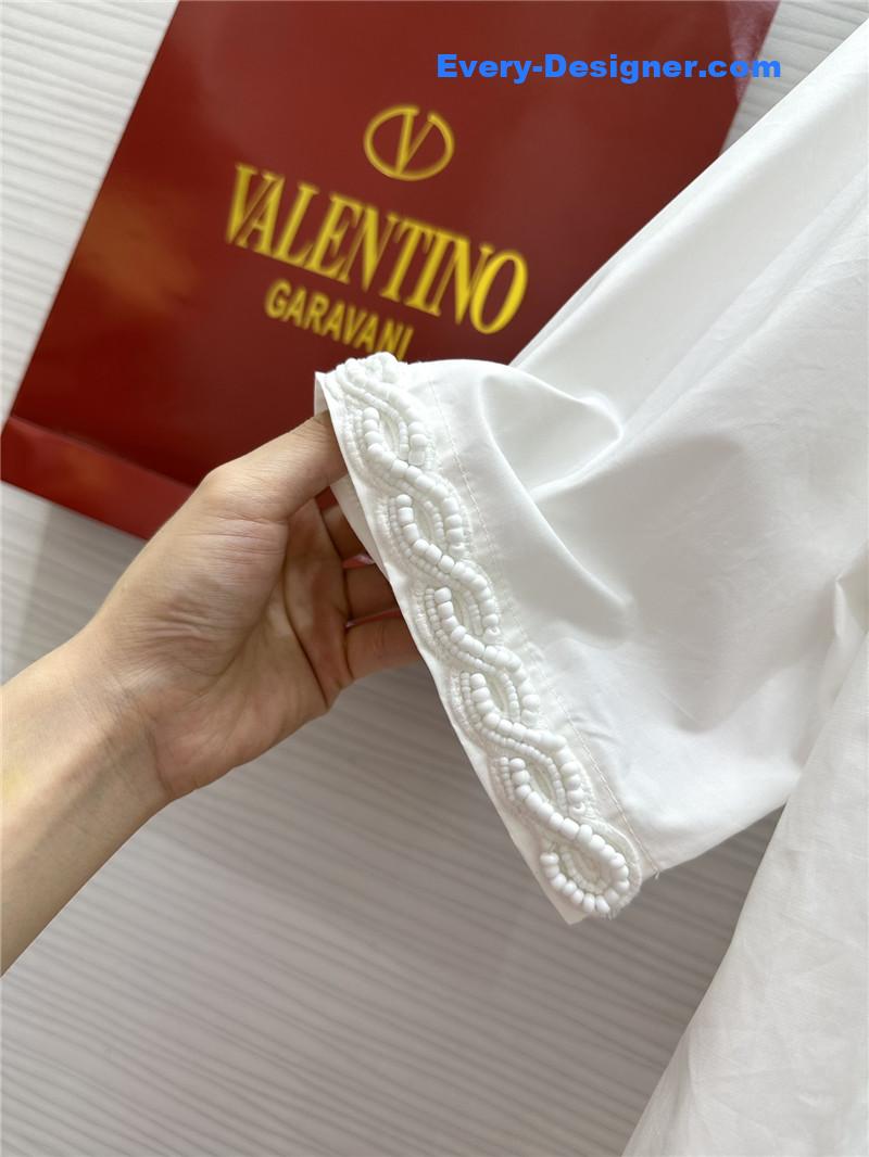 Va1e*ntin0 beaded short-sleeved shirt replica clothing sites