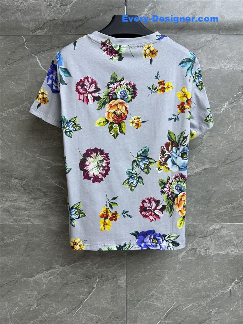Pra*a floral print t-shirt replica d&g clothing