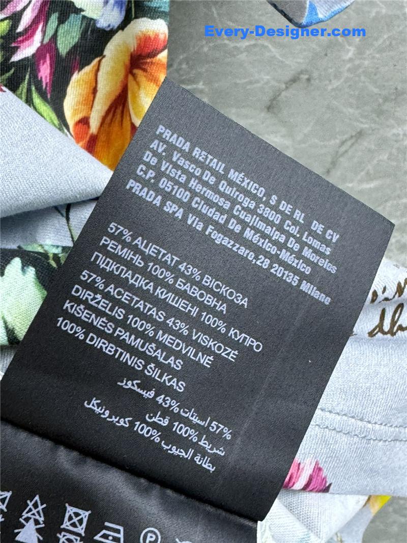 Pra*a floral print t-shirt replica d&g clothing