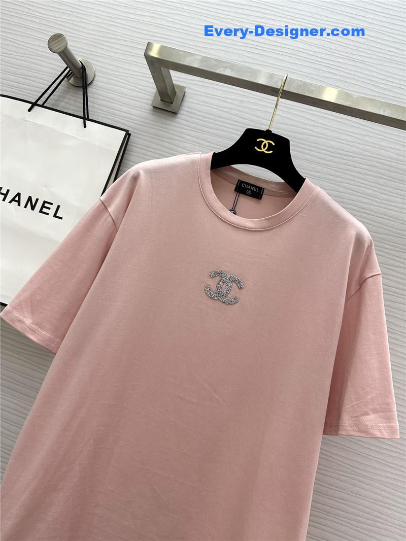 ch**el logo D1am0nd embellished t-shirt replica d&g clothing