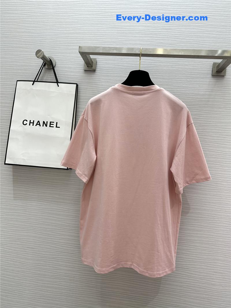 ch**el logo D1am0nd embellished t-shirt replica d&g clothing