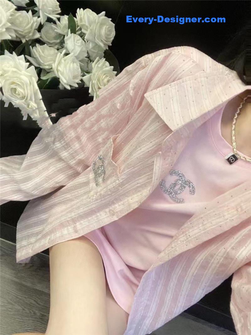 ch**el logo D1am0nd embellished t-shirt replica d&g clothing