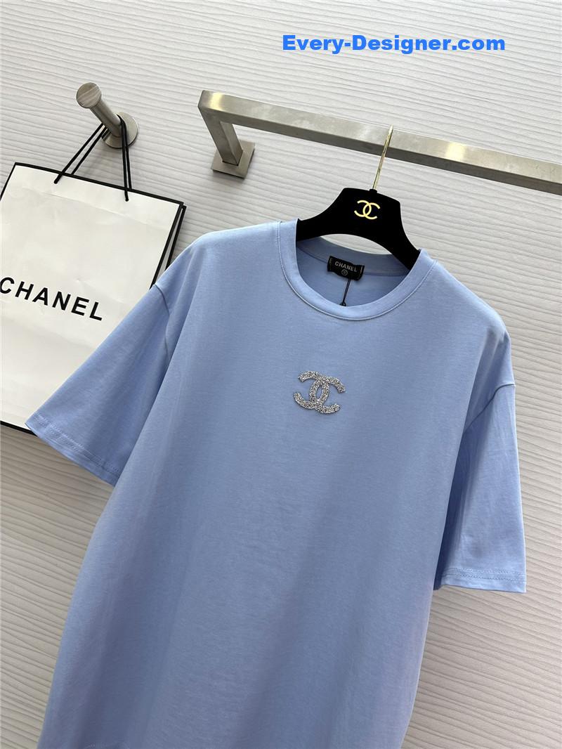 ch**el logo D1am0nd embellished t-shirt replica d&g clothing