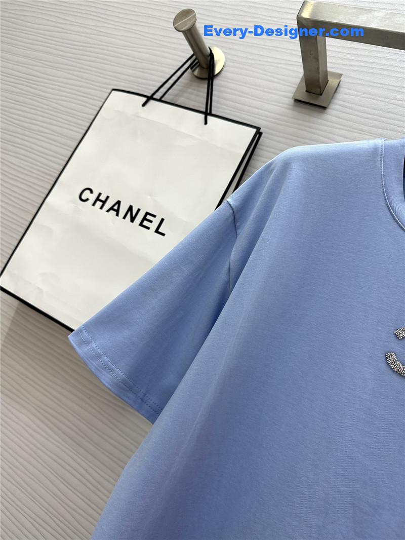 ch**el logo D1am0nd embellished t-shirt replica d&g clothing