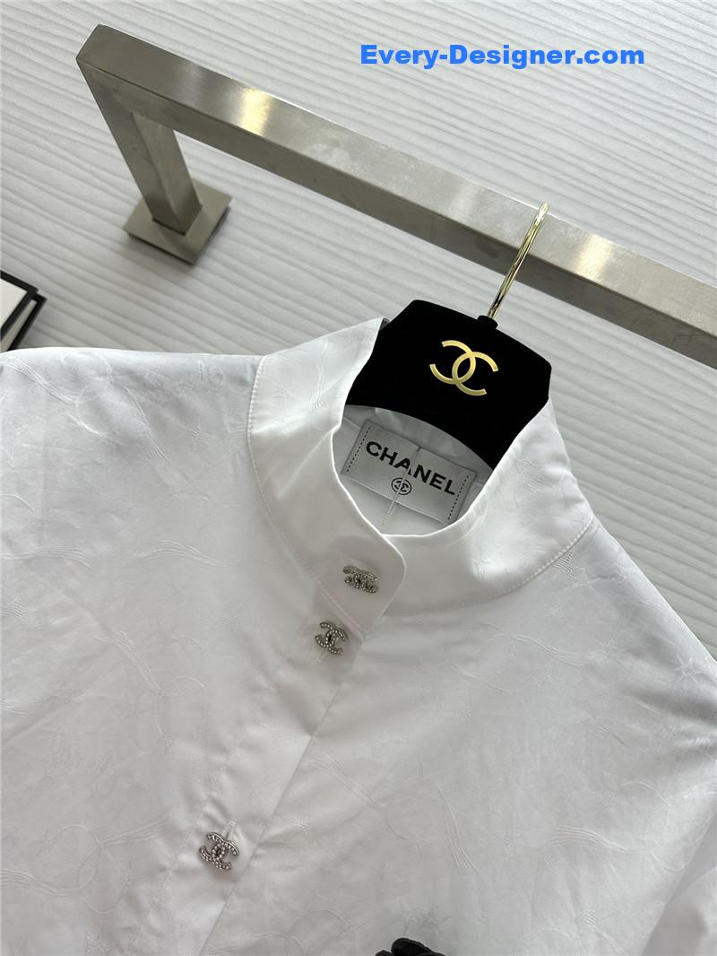 Ch**el jacquard stand collar shirt replica d&g clothing