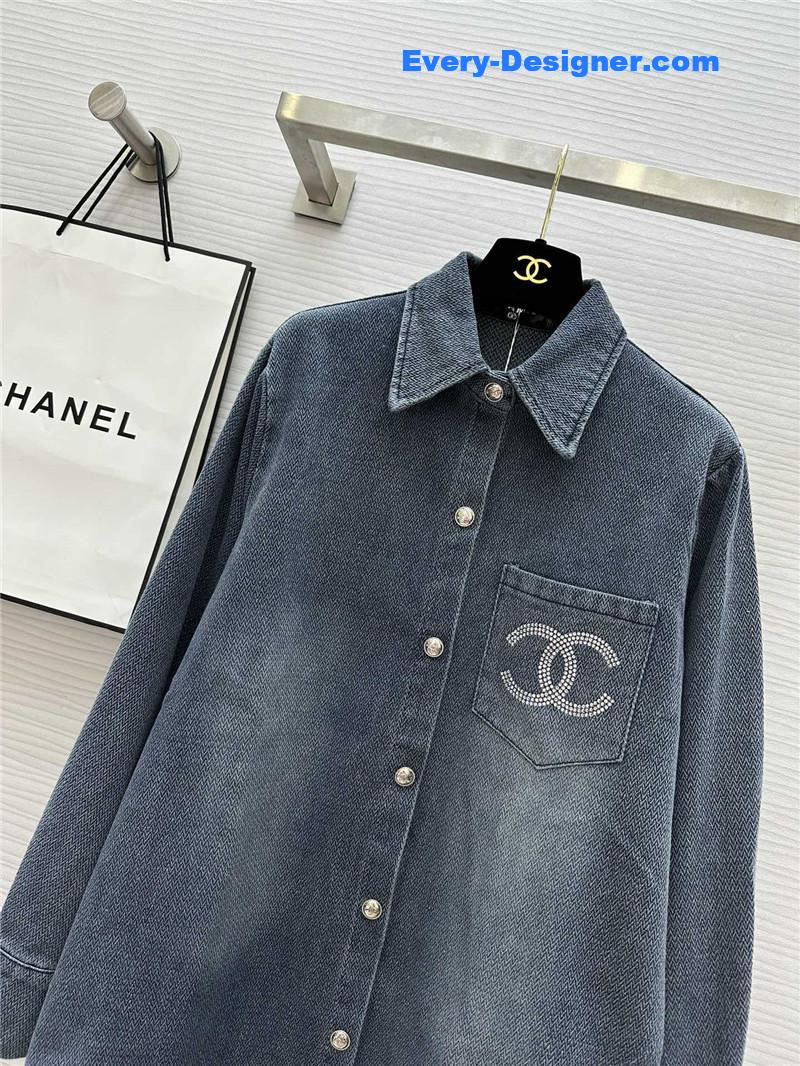 Ch**el denim shirt cheap replica designer clothes
