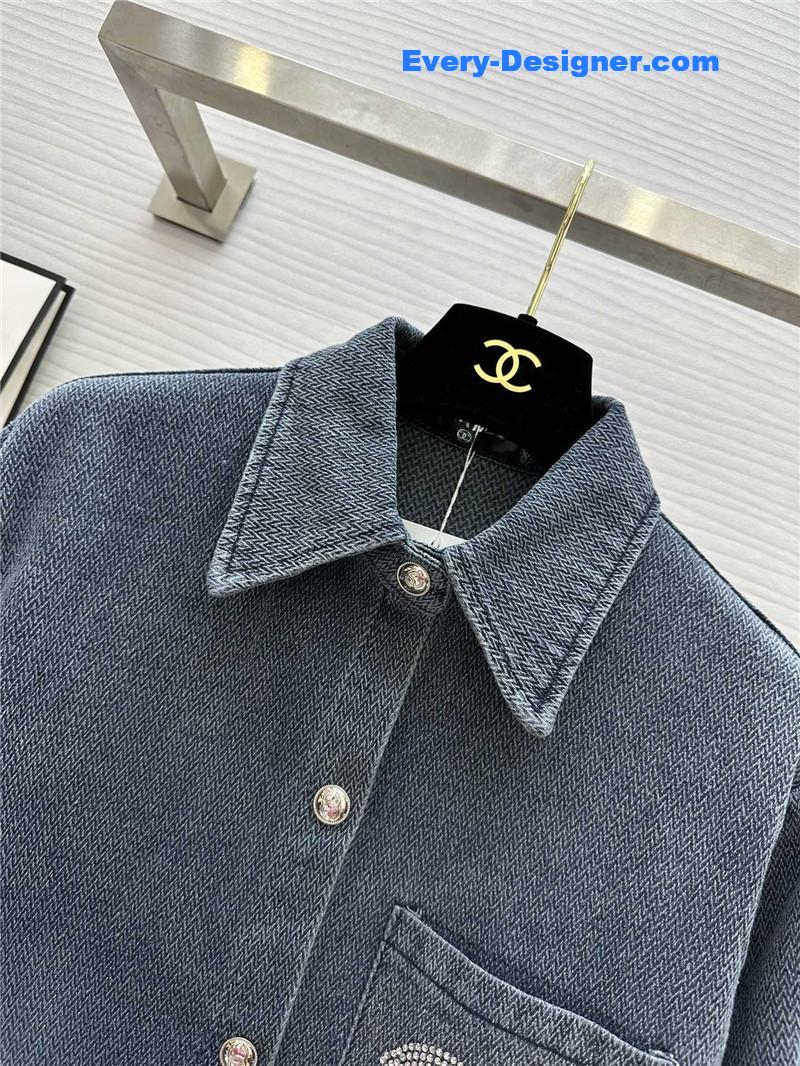 Ch**el denim shirt cheap replica designer clothes