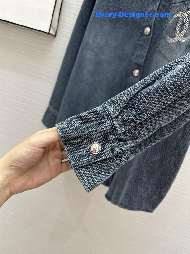 Ch**el denim shirt cheap replica designer clothes