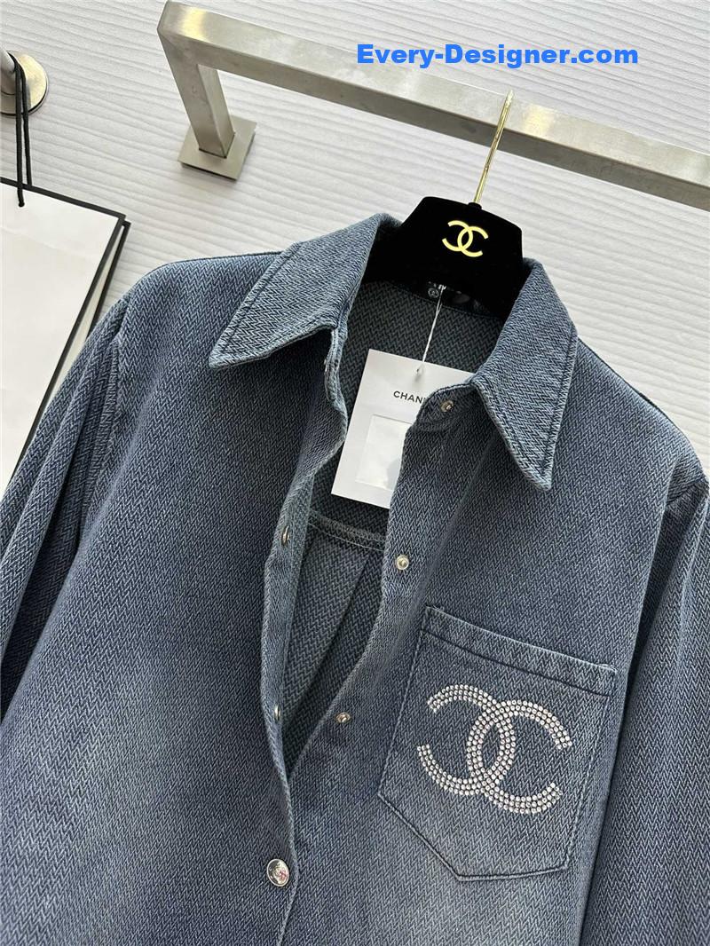 Ch**el denim shirt cheap replica designer clothes