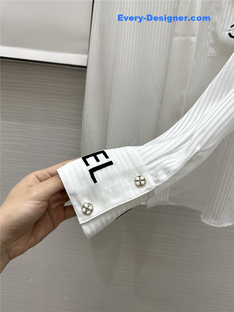 Ch**el embroidered ribbon shirt replica d&g clothing