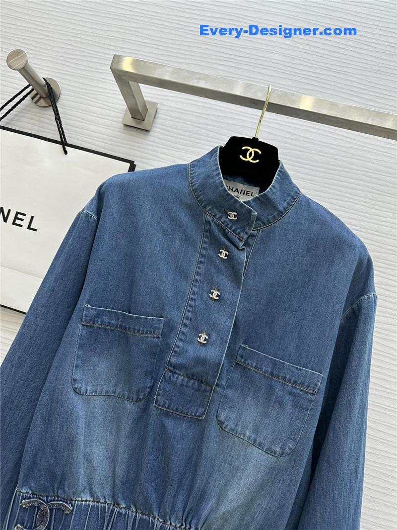 Ch**el waist long sleeve denim top replica clothing sites