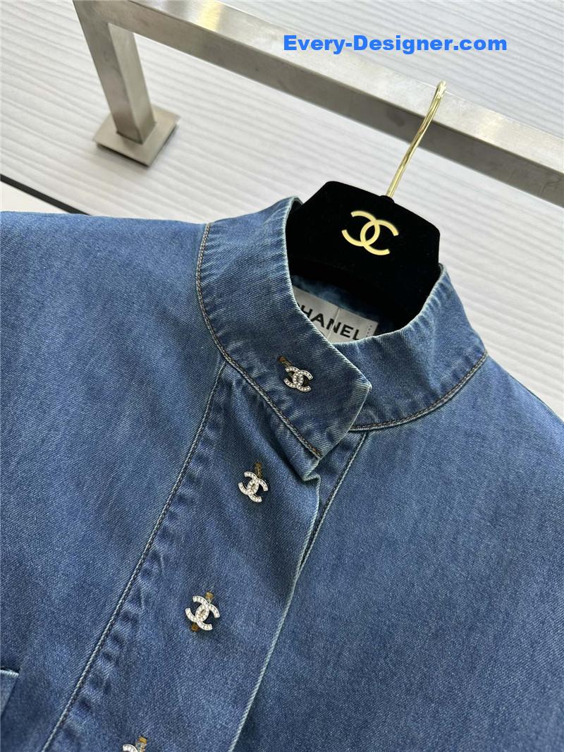Ch**el waist long sleeve denim top replica clothing sites