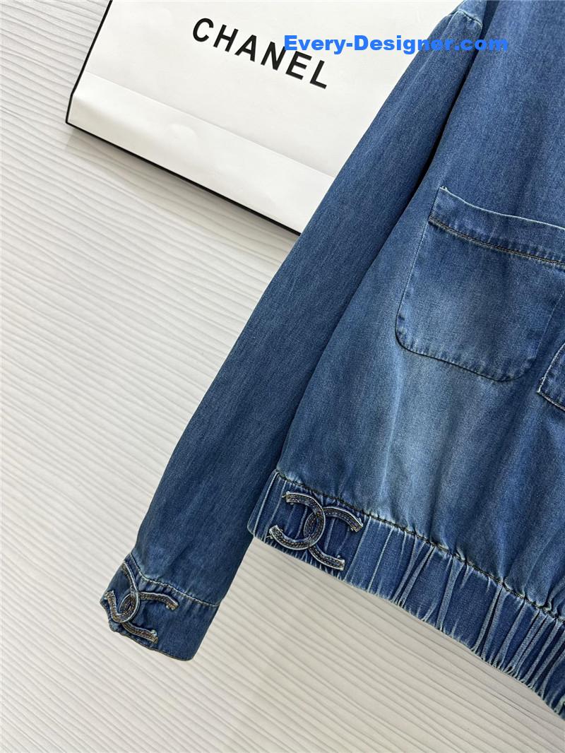 Ch**el waist long sleeve denim top replica clothing sites
