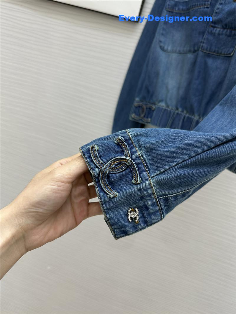 Ch**el waist long sleeve denim top replica clothing sites