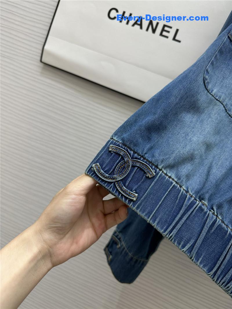 Ch**el waist long sleeve denim top replica clothing sites