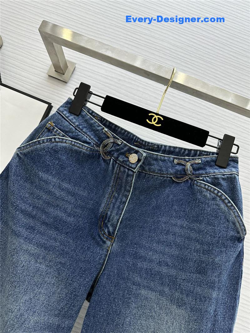 Ch**el embroidered jeans replica d&g clothing