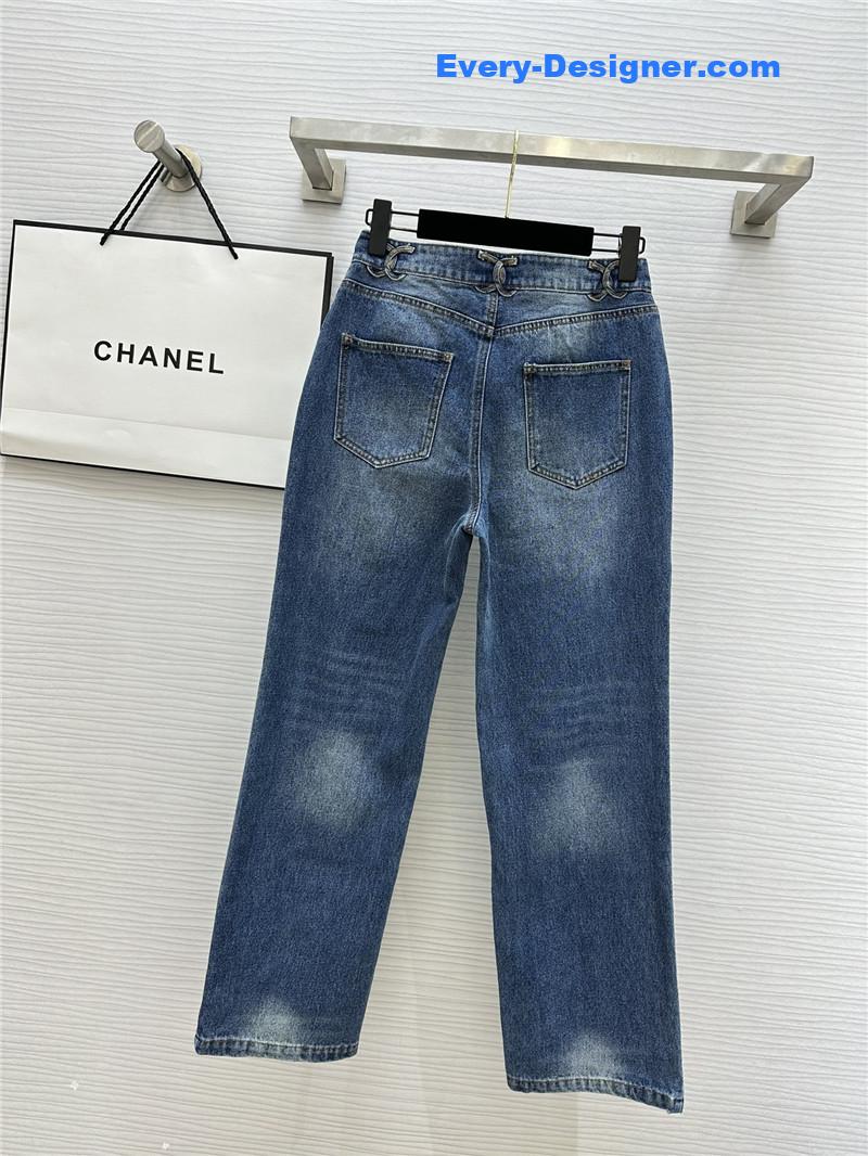 Ch**el embroidered jeans replica d&g clothing