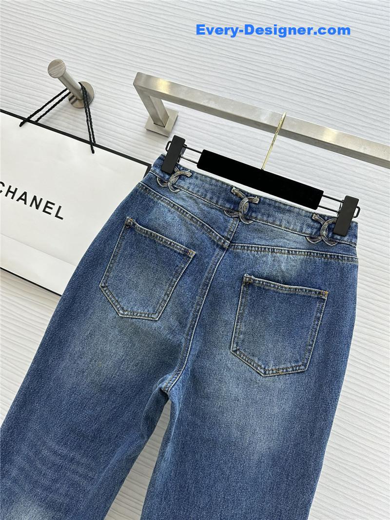Ch**el embroidered jeans replica d&g clothing