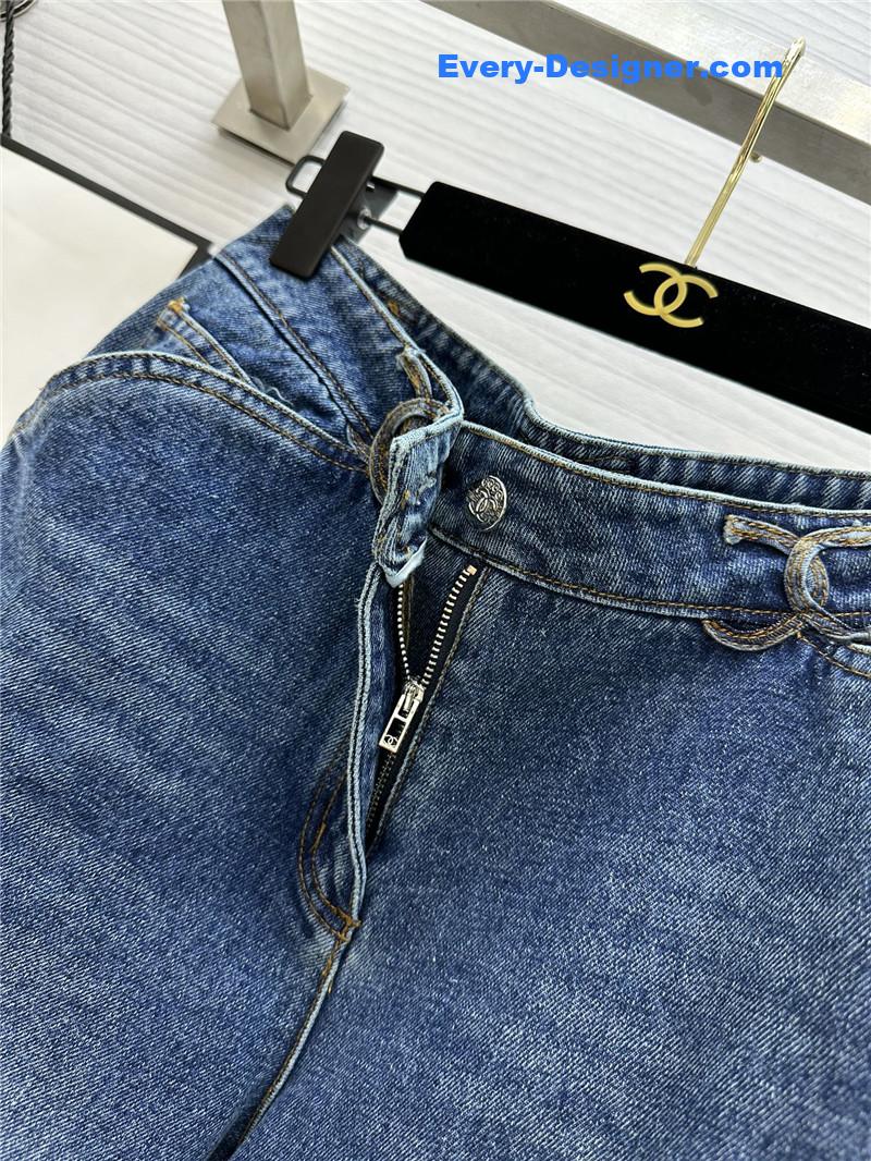 Ch**el embroidered jeans replica d&g clothing