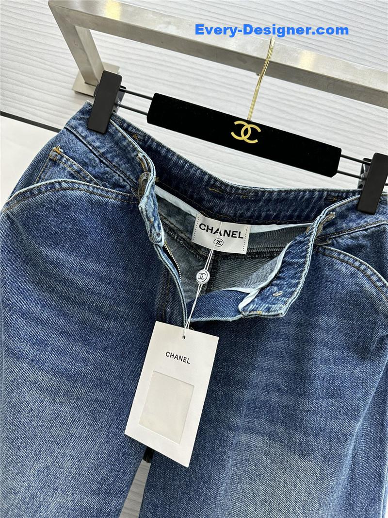 Ch**el embroidered jeans replica d&g clothing
