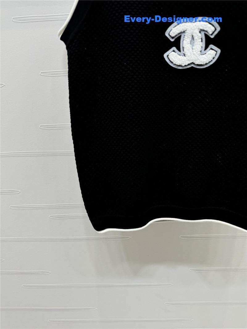Ch**el 3d logo knitted vest replicas clothes