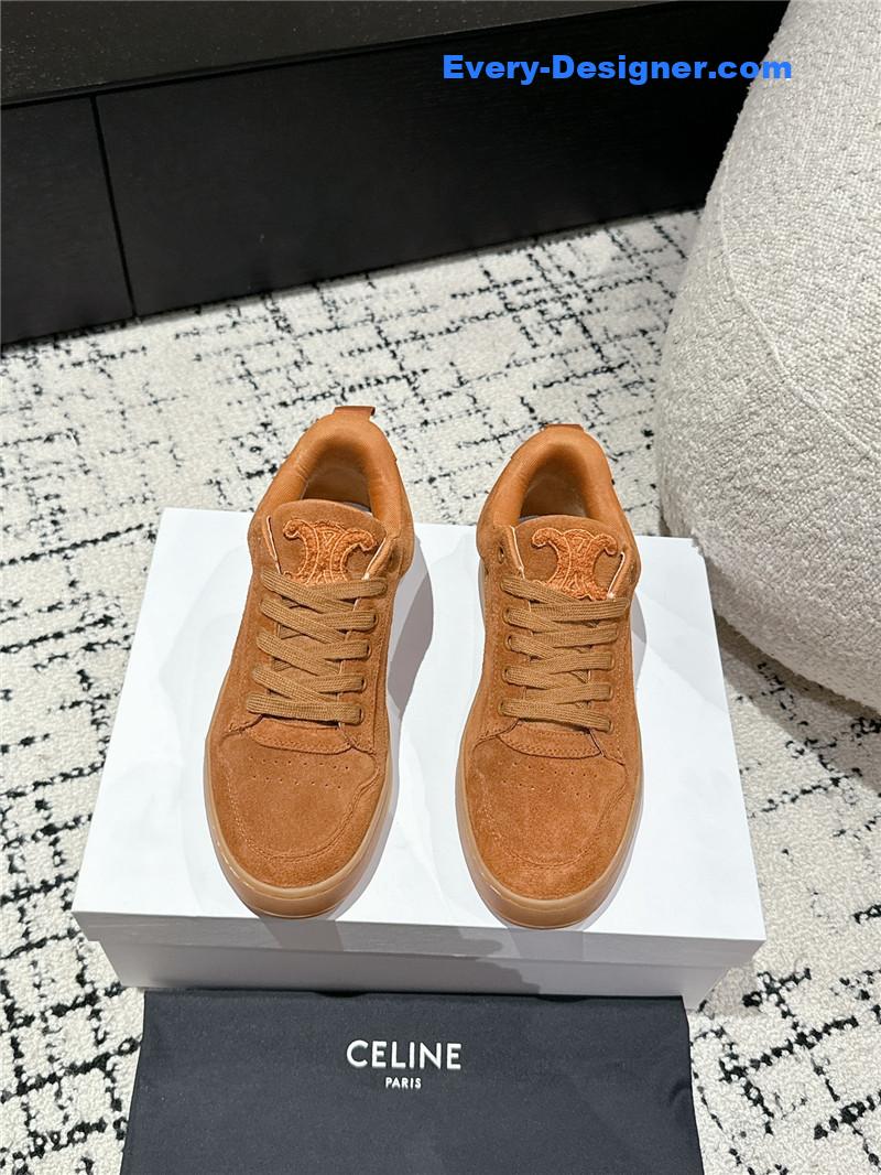 Ce1i*e brown suede huntington low lace-up sneakers