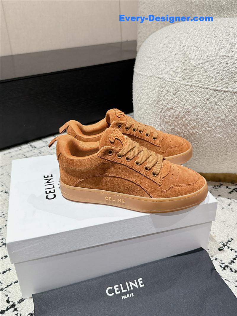Ce1i*e brown suede huntington low lace-up sneakers