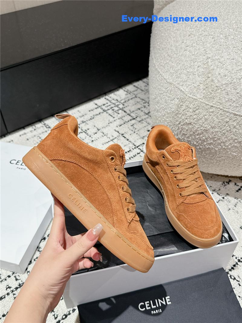 Ce1i*e brown suede huntington low lace-up sneakers