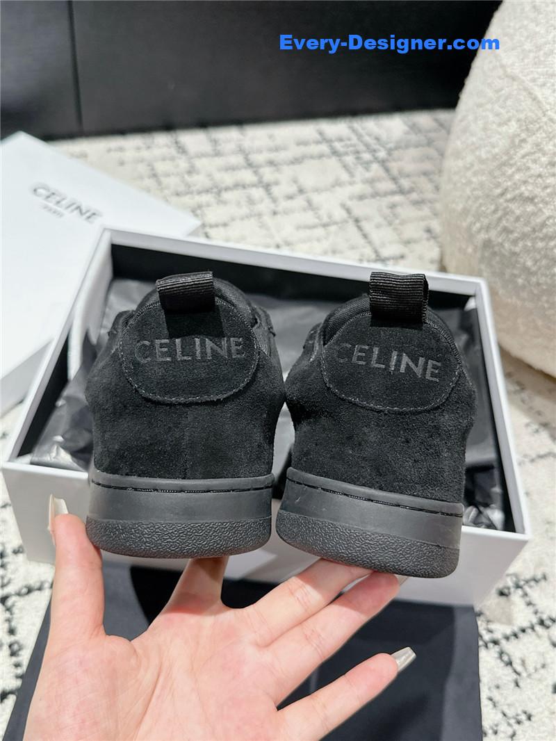 Ce1i*e black suede huntington low lace-up sneakers