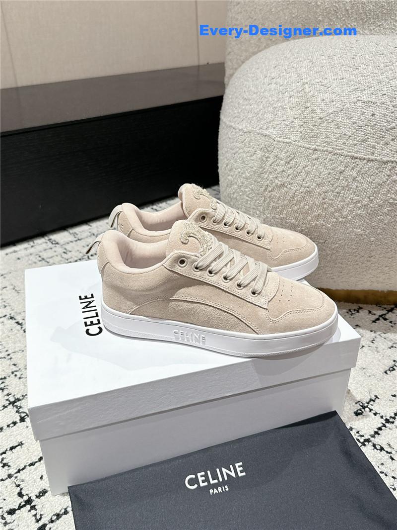 Ce1i*e beige suede huntington low lace-up sneakers