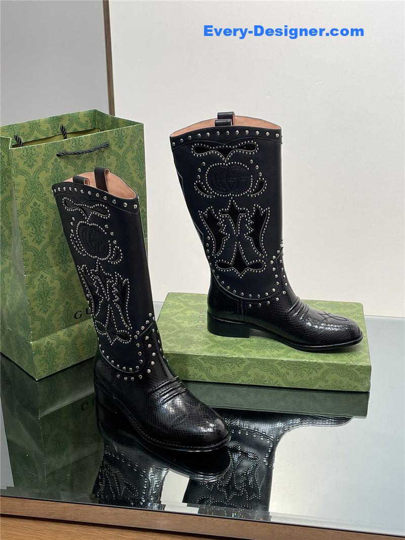 Gvc*1 gg embroidered studded keen high boots