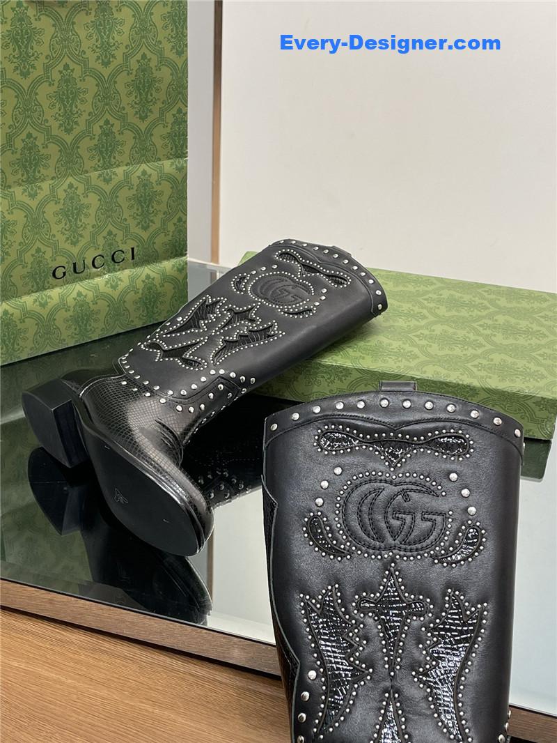 Gvc*1 gg embroidered studded keen high boots