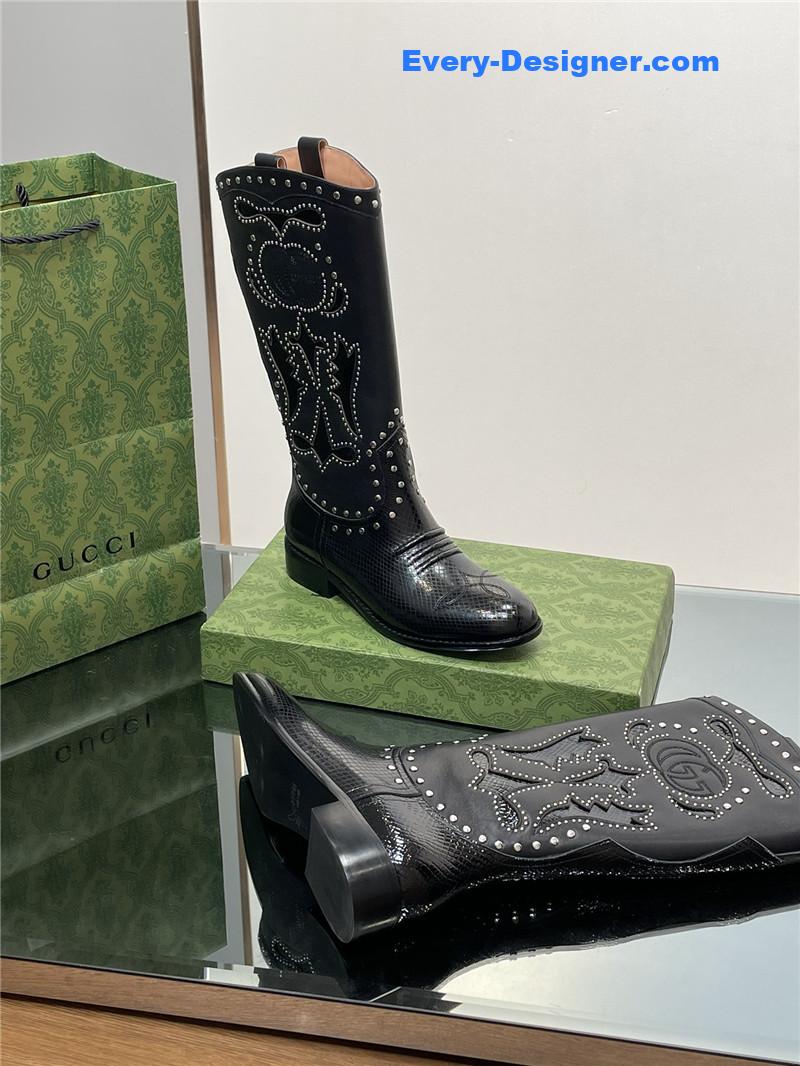 Gvc*1 gg embroidered studded keen high boots