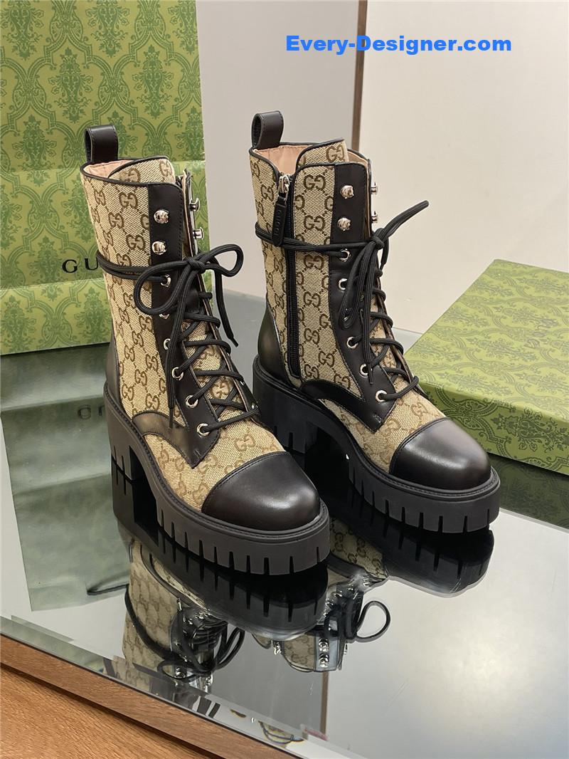 Gvc*1 gg logo quilted combat boots