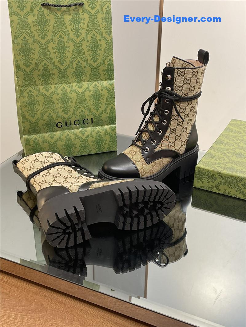 Gvc*1 gg logo quilted combat boots