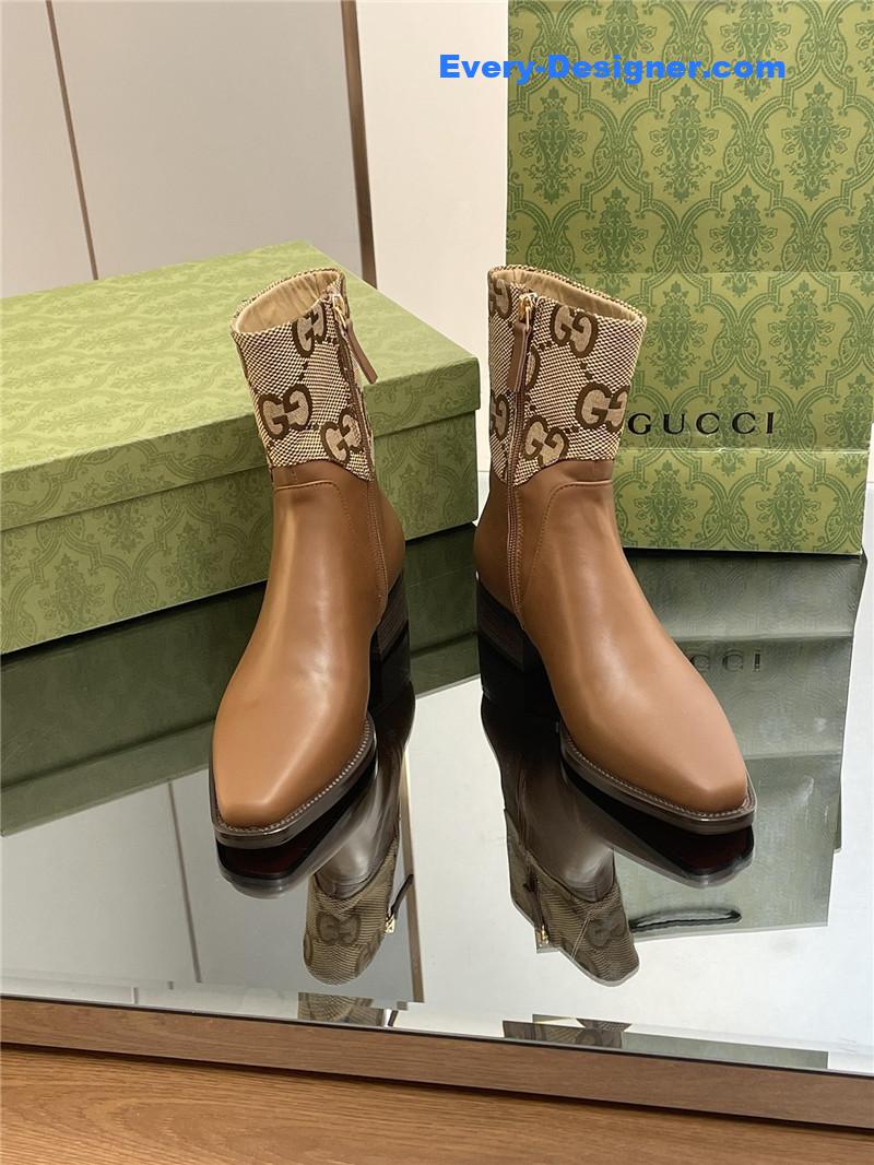 Gvc*1 horsebit-detail gg leather ankle boot