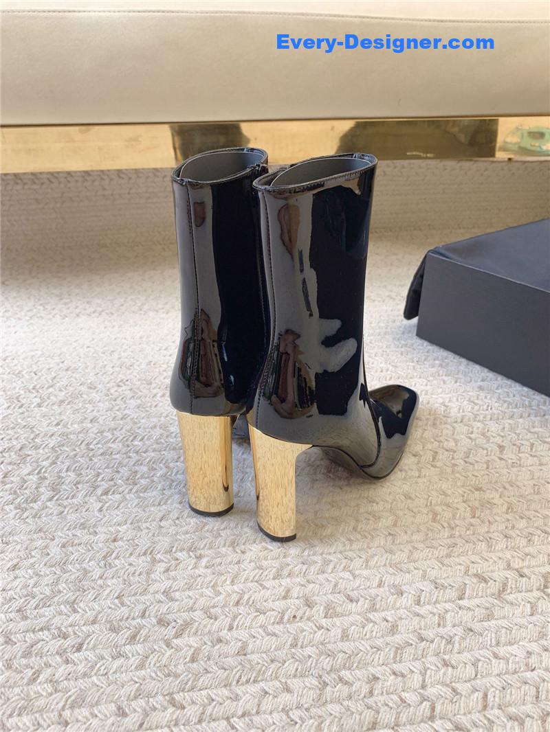 Sa1nt Lau*nt auteuil leather metal heel boot