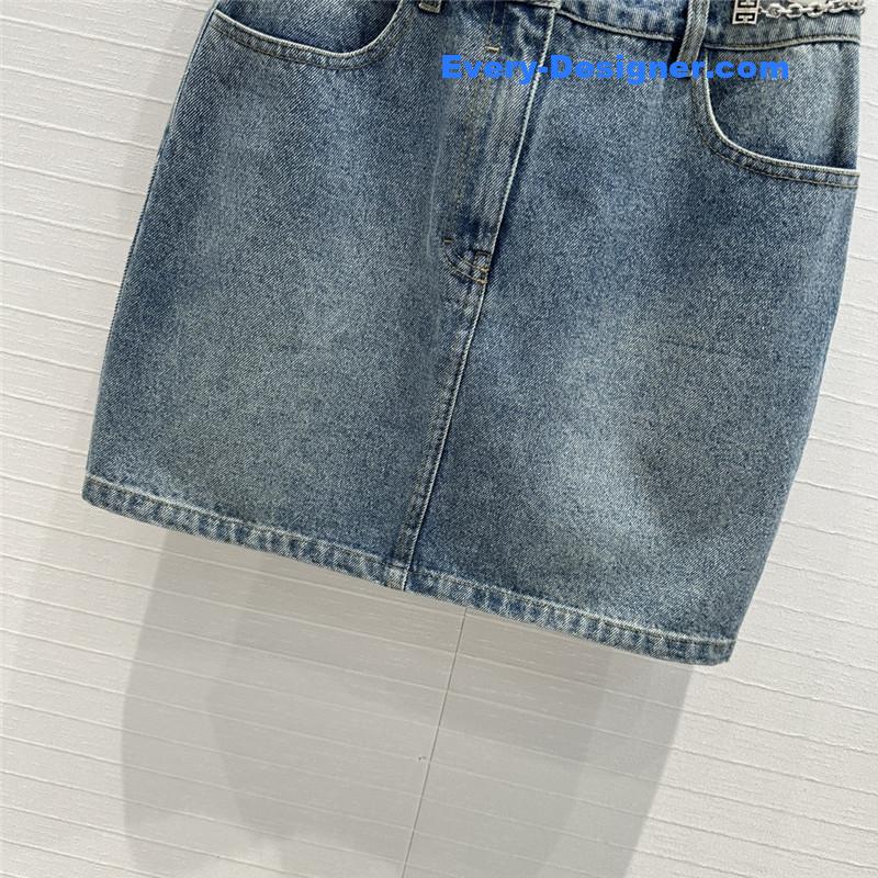 Givenchy metal chain buckle denim skirt replica D & G Clothing