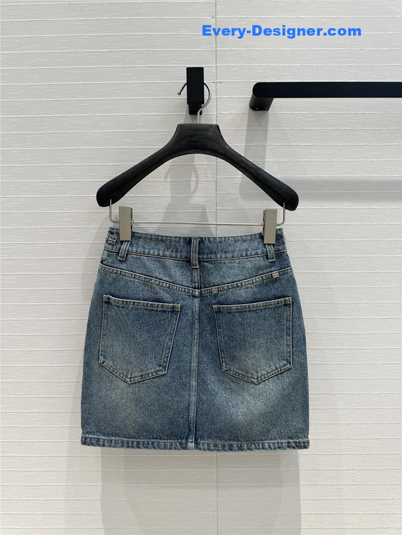 Givenchy metal chain buckle denim skirt replica D & G Clothing
