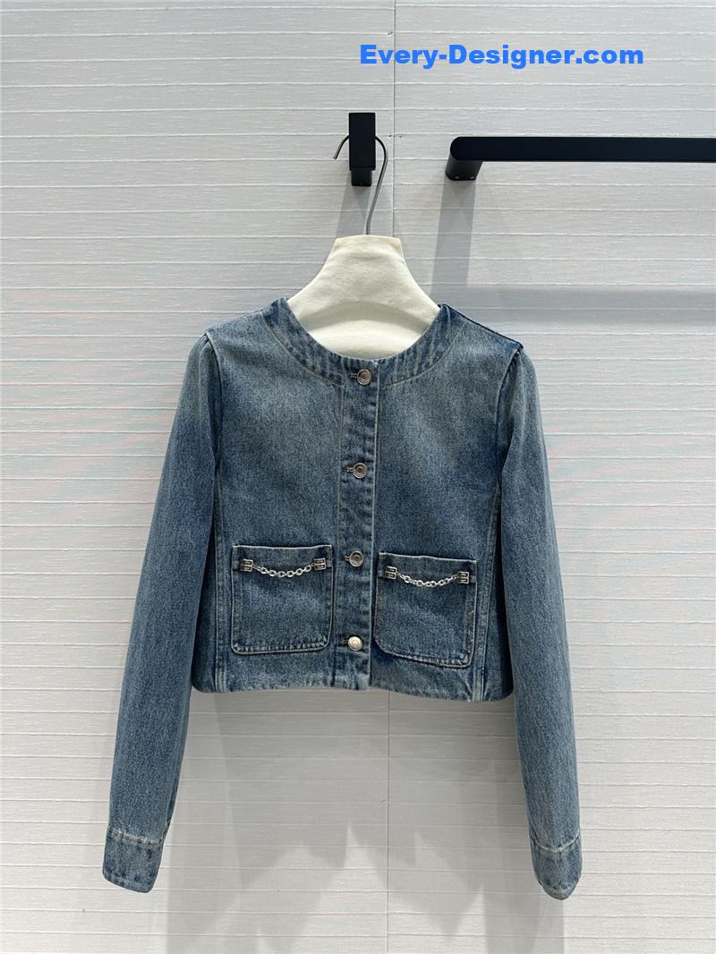 Givenchy metal chain buckle denim jacket replica clothing
