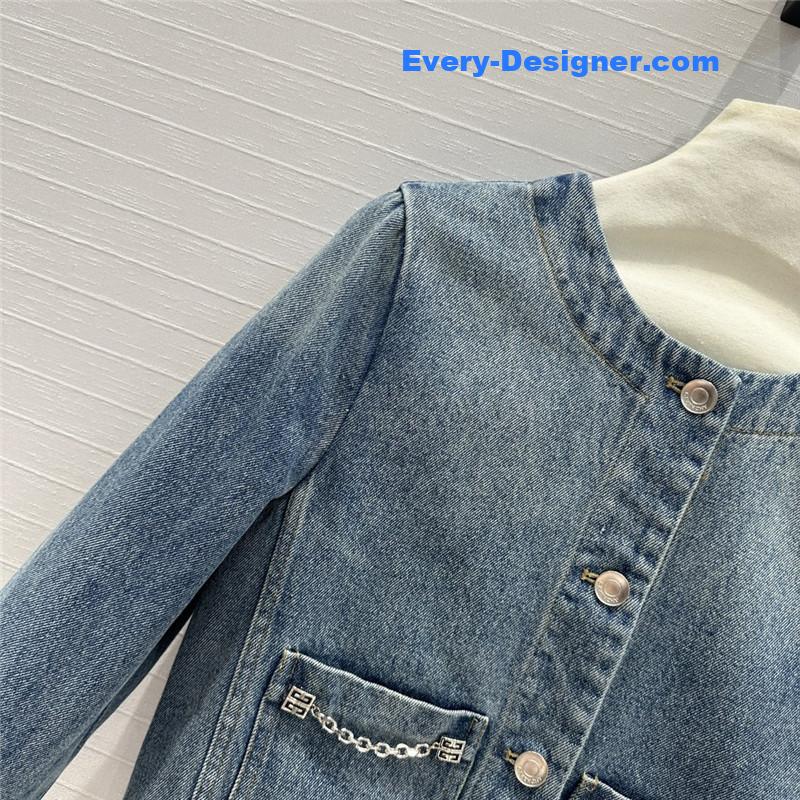 Givenchy metal chain buckle denim jacket replica clothing