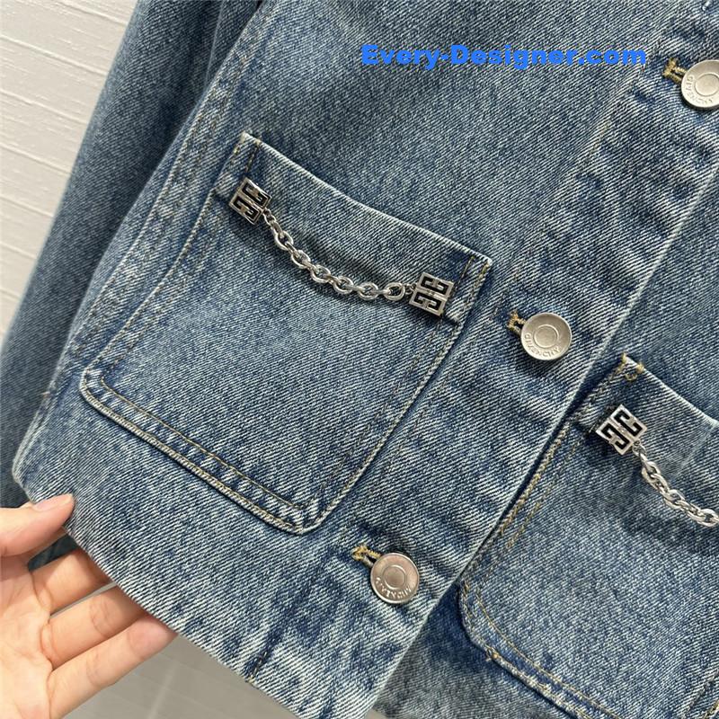 Givenchy metal chain buckle denim jacket replica clothing