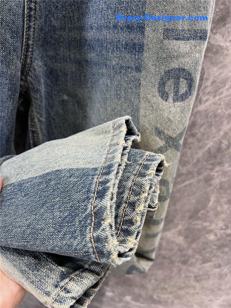 A1exa*der wang letters print denim trousers replica d & g clothing