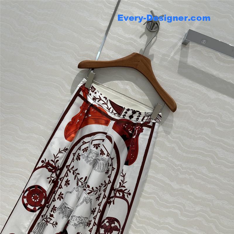 H**me5 printed silk straight wide-leg pants replicas clothes